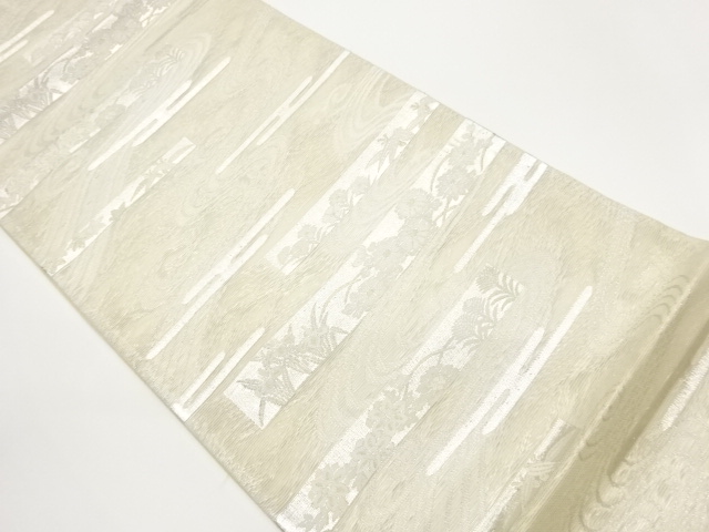 JAPANESE FUKURO OBI FOR SUMMER / WOVEN EGASUMI PATTERN